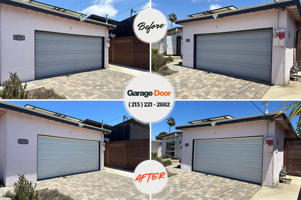Before and after: garage door repair Lake Forest Park, WA